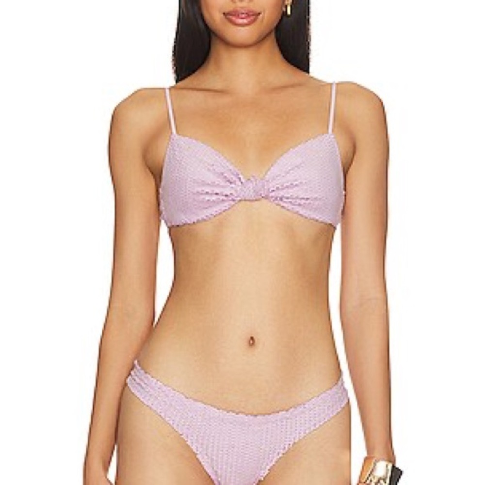 VIX Erin Knot-Fany Bikini and Basic Cheeky Bikini Bottom in Scales Grenadine Set